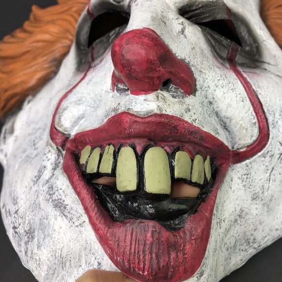 Pennywise Latex Half Mask Adult Size Evil Clown Circus Scary Halloween Costume - Picture 2 of 10